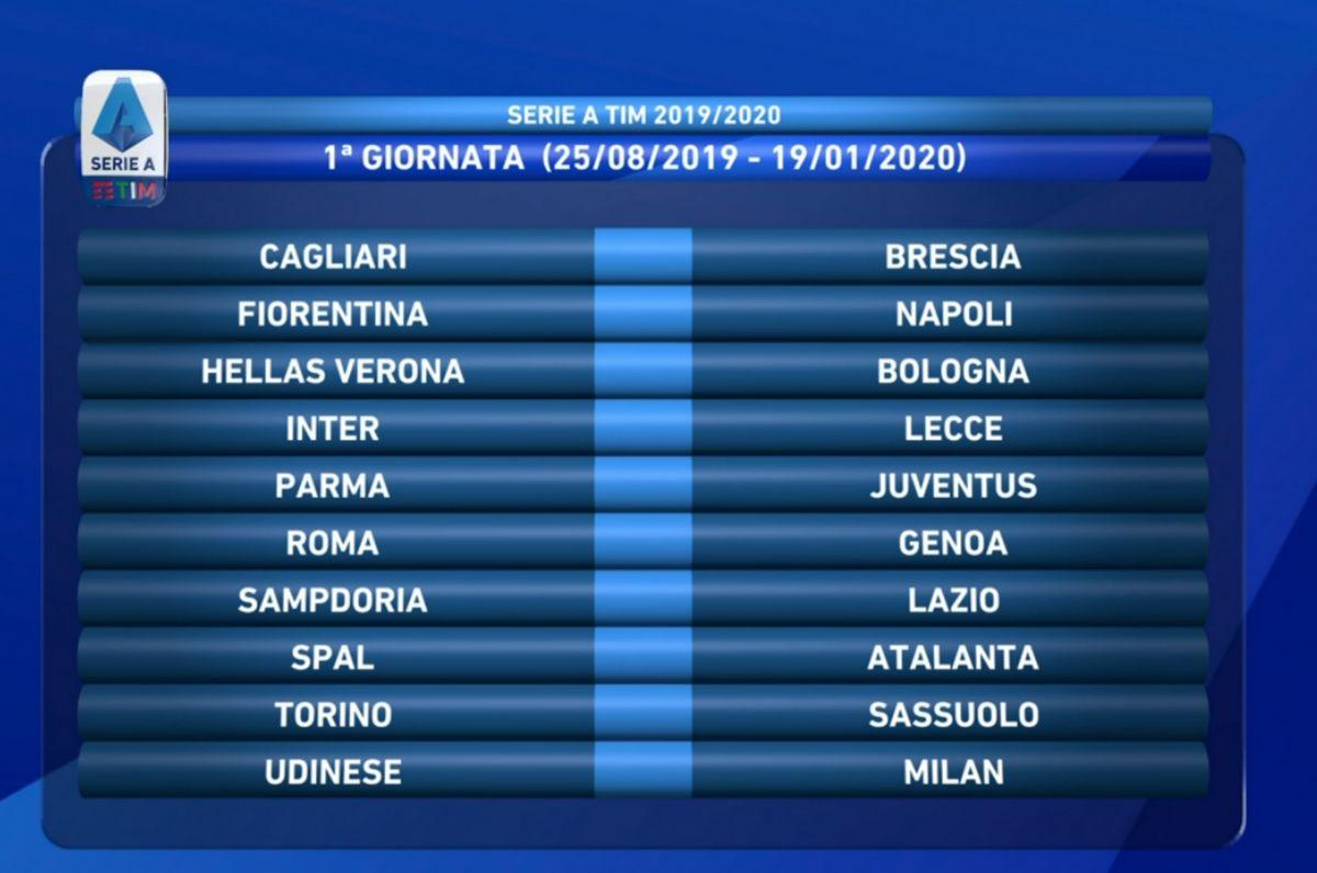 calendario serie a juventus 2019-2020