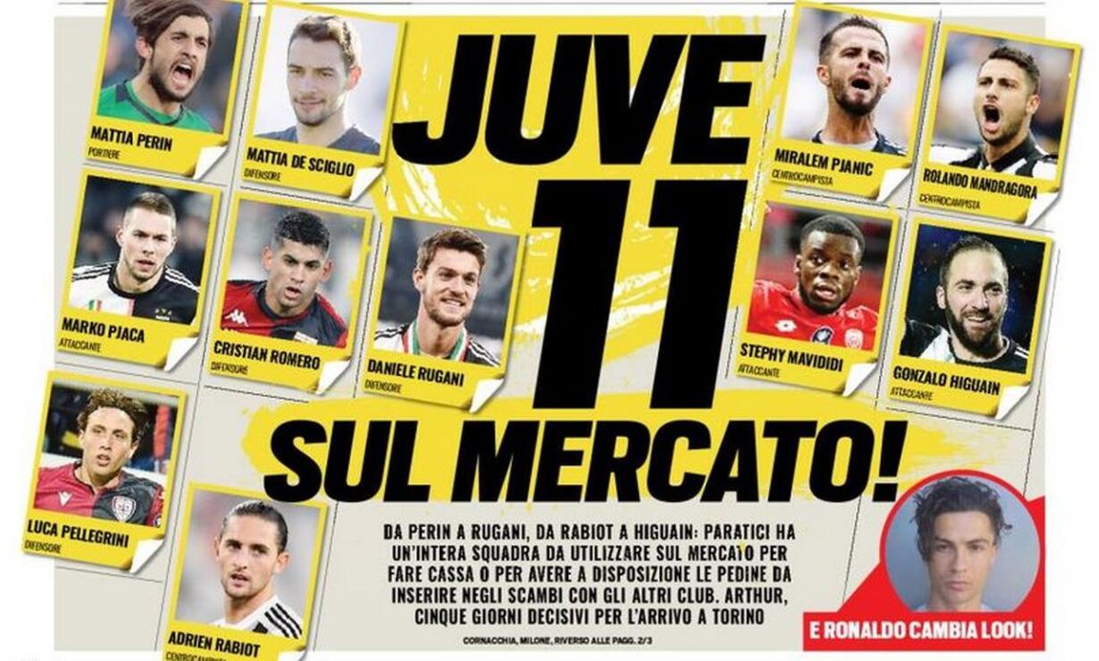calciomercato juventus 11 calciatori vendita