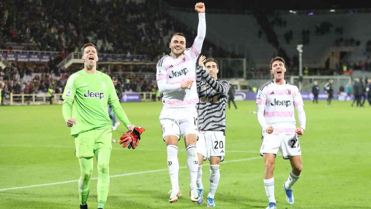 Calciatori della Juve esultano