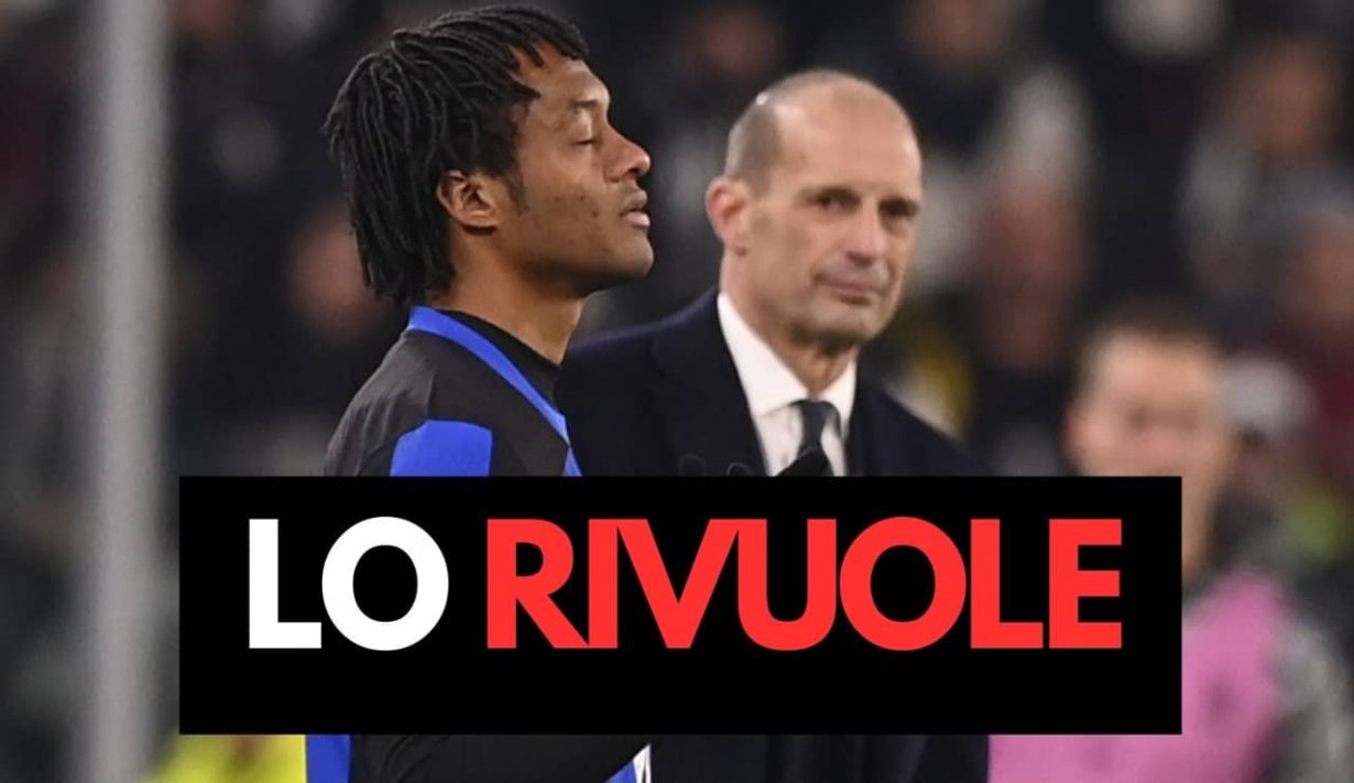 Juan Cuadrado e Max Allegri - Foto Lapresse - Jmania.it