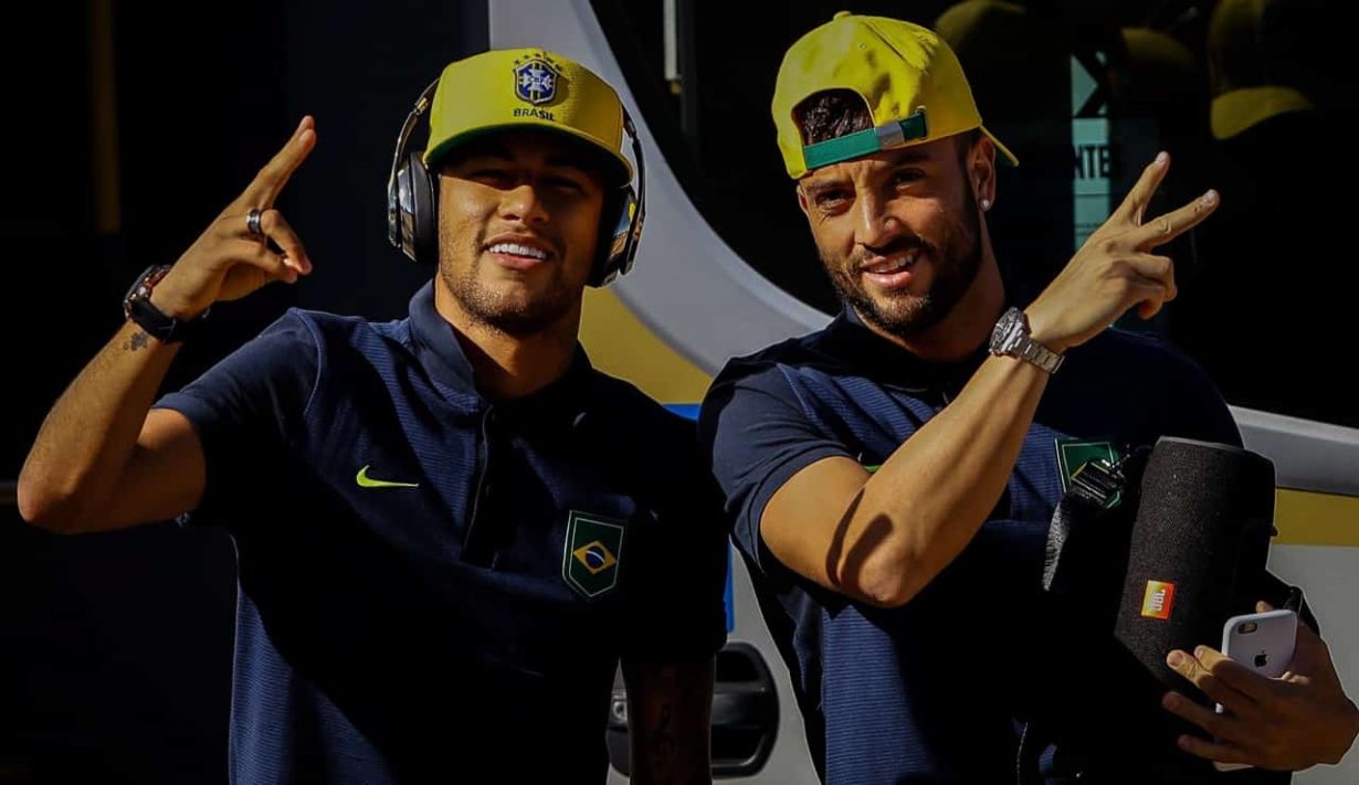 Neymar e Felipe Anderson durante il ritiro con il Brasile - Foto ANSA - Jmania.it