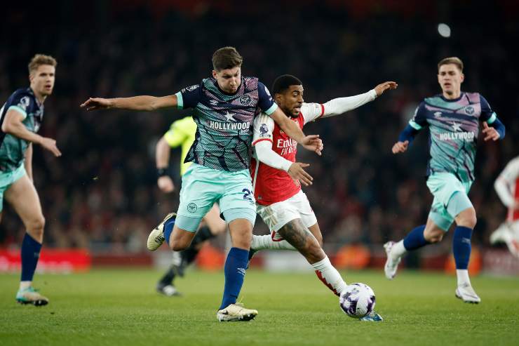 Reiss Nelson dell'Arsenal in campo nel match di Premier League - foto ANSA - JMania.it