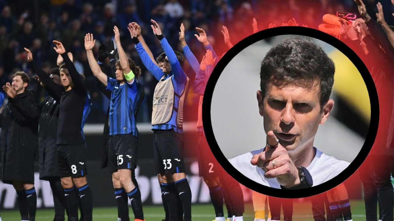 Thiago Motta con i giocatori dell'Atalanta alle spalle - foto ANSA - JMania.it