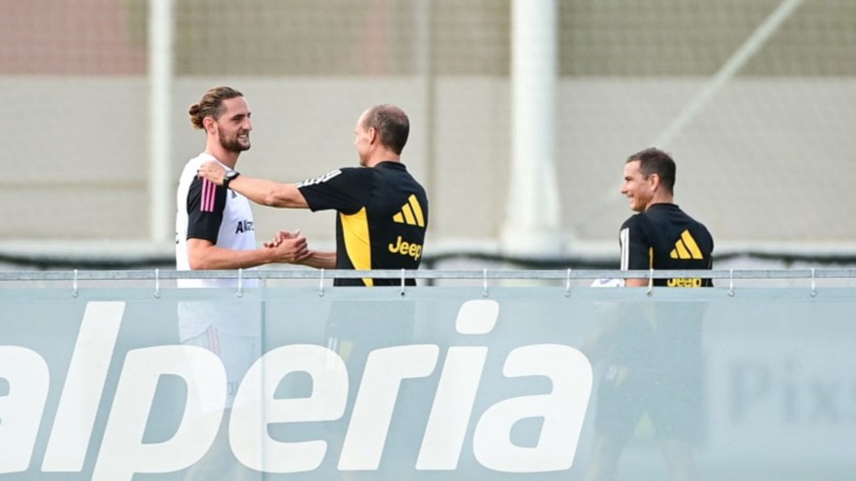 Adrien Rabiot e Max Allegri - Foto Lapresse - Jmania.it