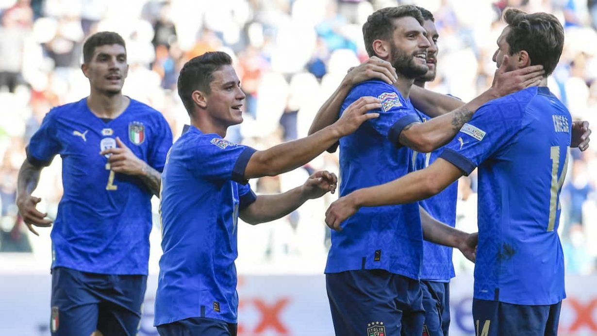 L'Italia festeggia una rete - Foto Lapresse - Jmania.it