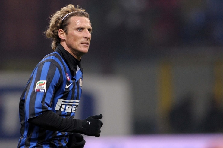 Diego Forlan in campo con la maglia dell'Inter - Foto LaPresse - Jmania.it