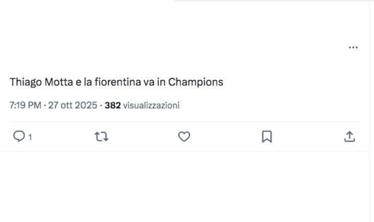 Il post di un utente su X